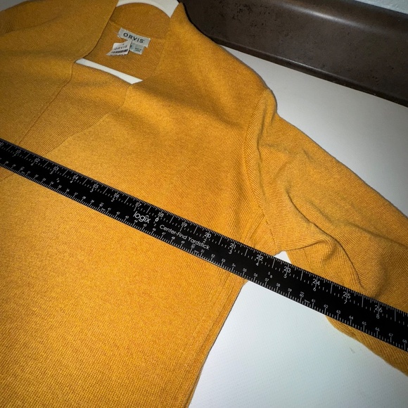ORVIS SweaterAnyWear Eco-Friendly Merino-Blend Cardigan Gold Mustard M New - Picture 9 of 10